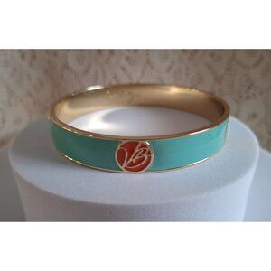 Vera Bradley "You Are My Sunshine" Gold & Turquoise Enamel Bangle Bracelet
